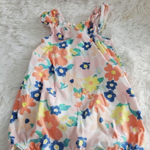 Carter's Girl's Size 9M Spring Floral Romper - Picture 2 of 7